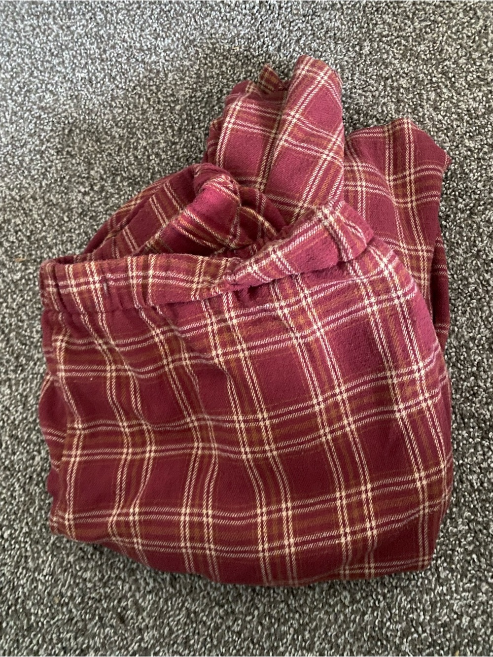 SHEIN Burgundy Plaid Lounge Pajama Pants
